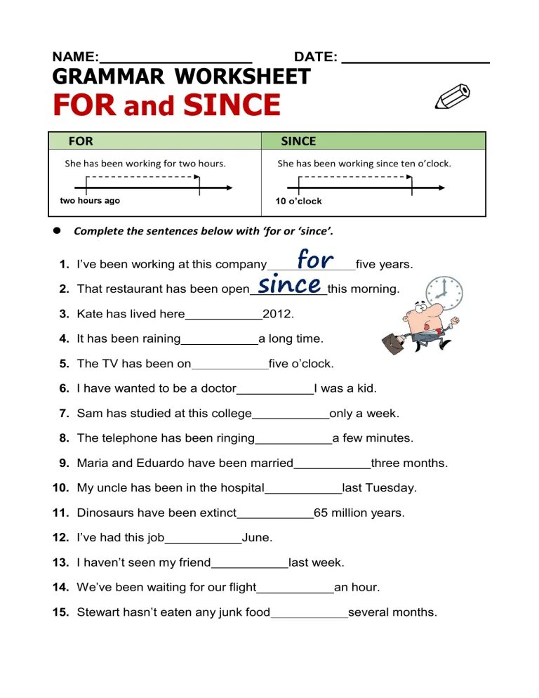 I have been working since. Грамматика for since. for since worksheets. present perfect since for упражнения. for since упражнения.