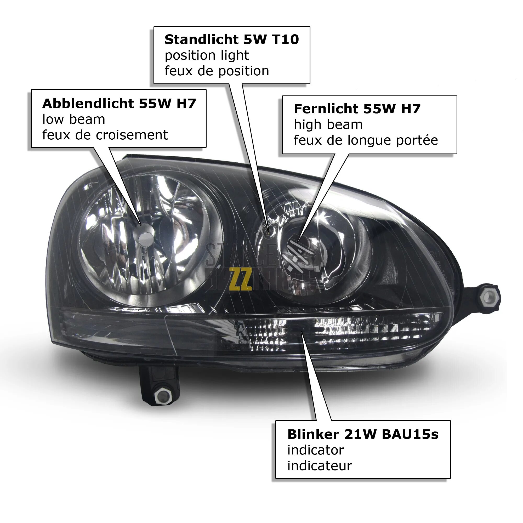 Подключение фары гольф 4 Фары vw golf 4