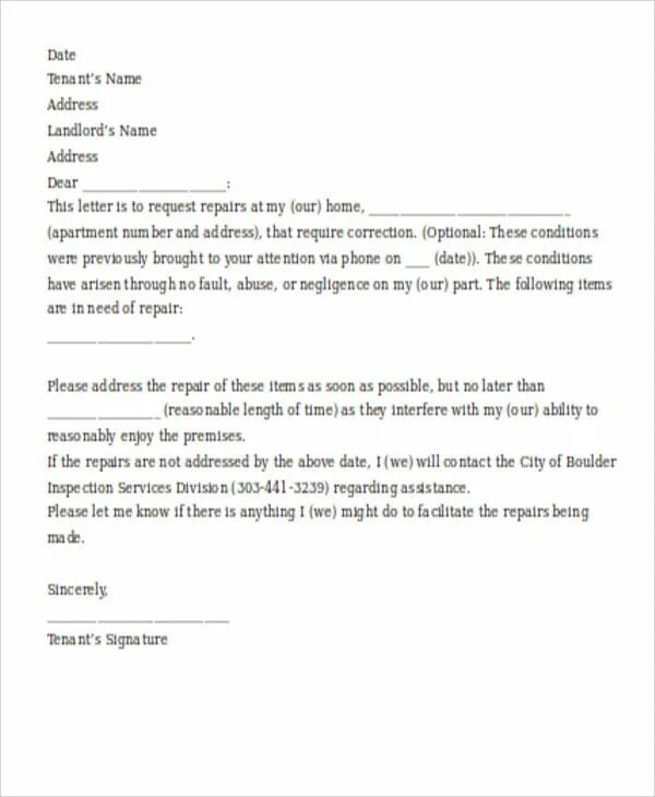 Service request Letter.