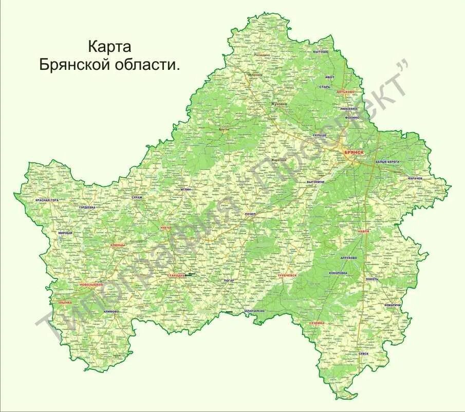 Где распечатать брянск. Карта брянской обл.