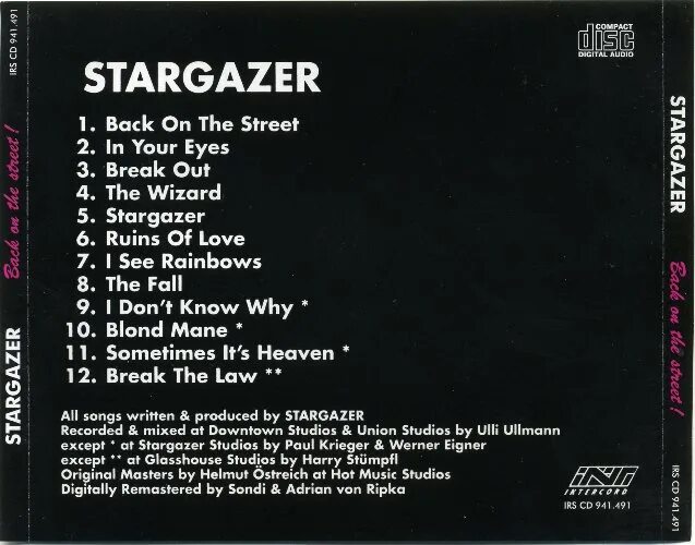 Stargazer back on the Street 1988. Stargazer 1994. Stargazer 14 ноября 1995. Старгейзер Рейнбоу текст. Back flac