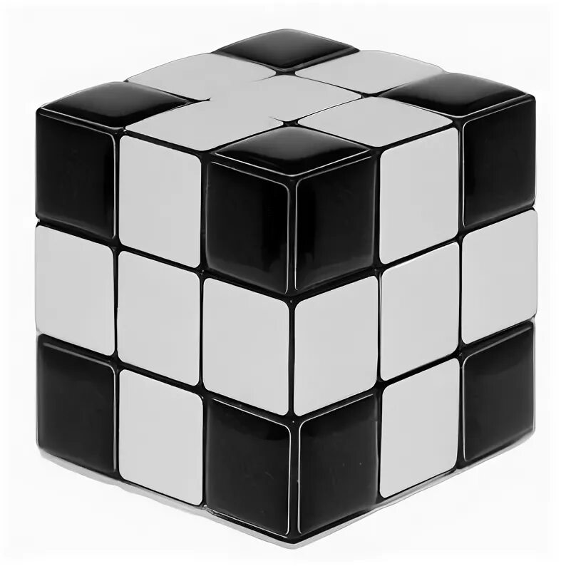 черно белый кубик