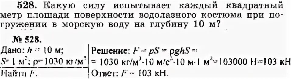 Какова сила давления поверхности водолаза