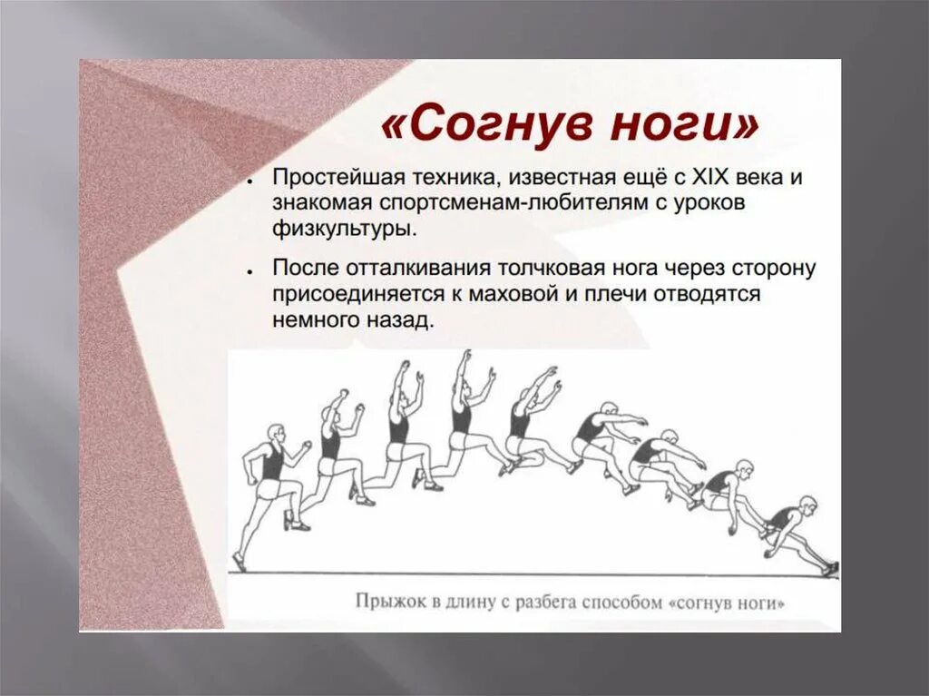 Прыжок в длину с разбега способом согнув ноги. Техника выполнения прыжок в длину с разбега способом. Техника прыжка в длину с разбега способом согнув ноги. Технику прыжка в длину способом «согнув ноги».. Методика обучение прыжкам в длину