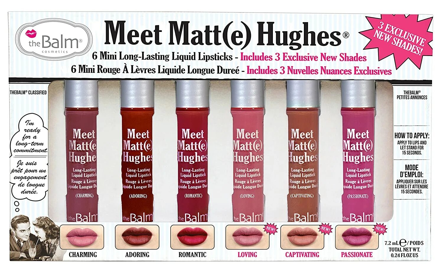Meet matt. Thebalm набор помад hughes. мини набор матовых помад the balm. meet matte hughes набор. мини-набор матовых помад для губ (lipstick6x1.2ml) thebalm meet matte hughes mini kit 03.