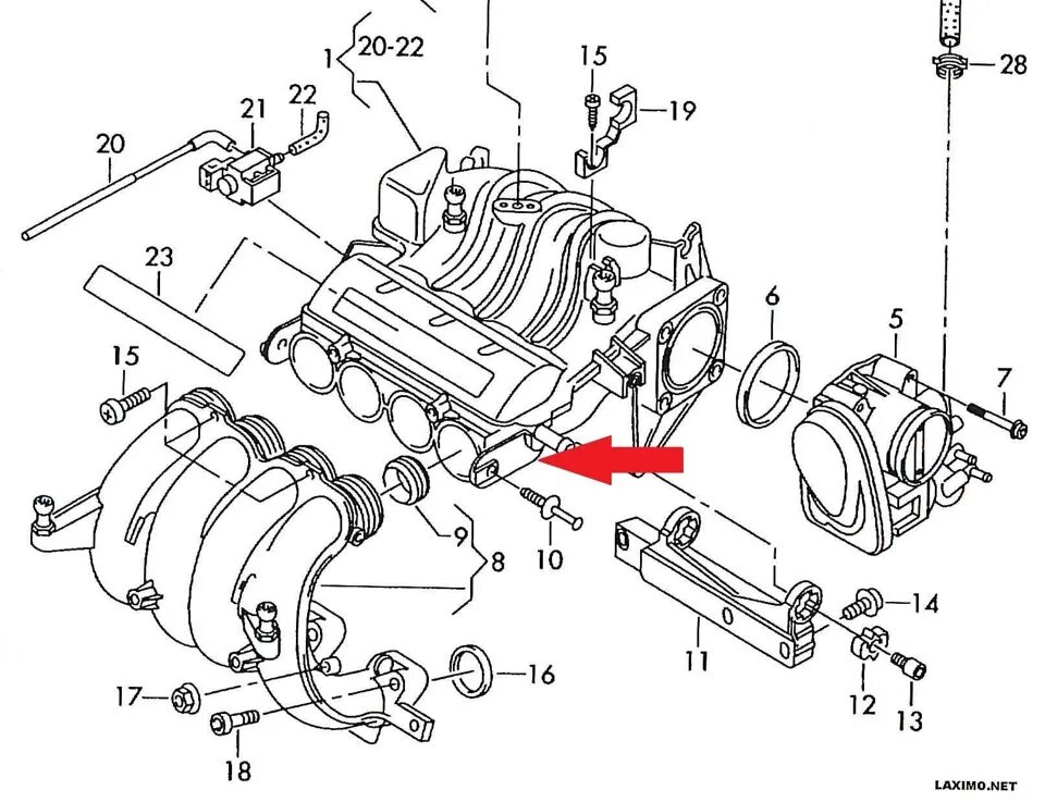 Как снять воздушный коллектор. Впускной коллектор VW Golf 6 на схеме. Впускной коллектор схема Skoda Octavia a7.