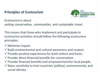 What is your attitude to ecotourism