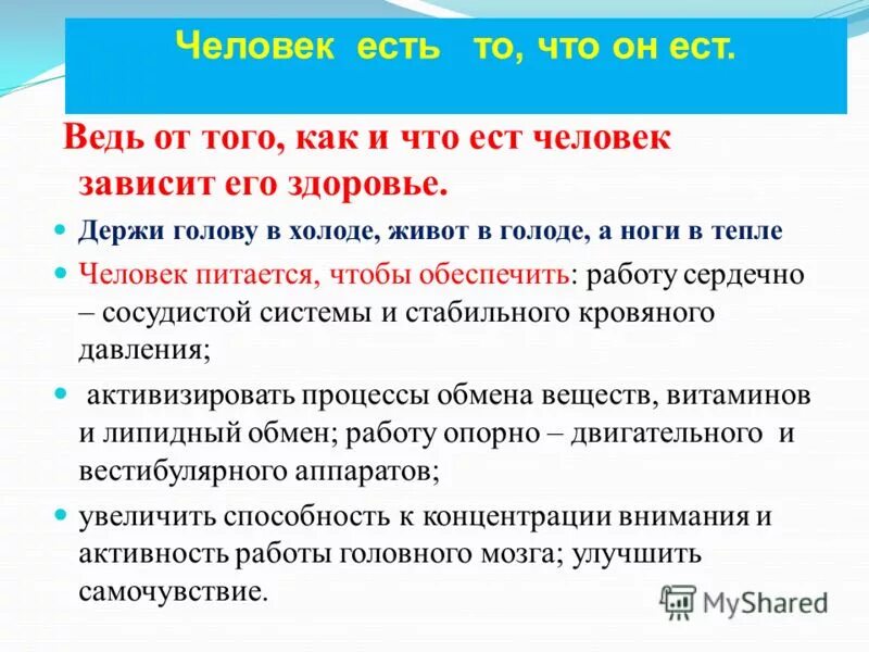 Живот в голоде ноги в тепле