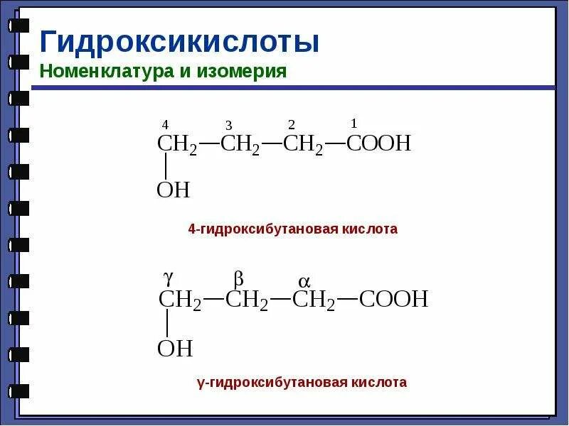 Гидроксикислоты номенклатура изомерия. 4-Гидроксибутановая кислота дегидратация. Нагревание 4 гидроксибутановой кислоты. Гидроксикислоты изомерия. Виды изомерии предельных карбоновых кислот