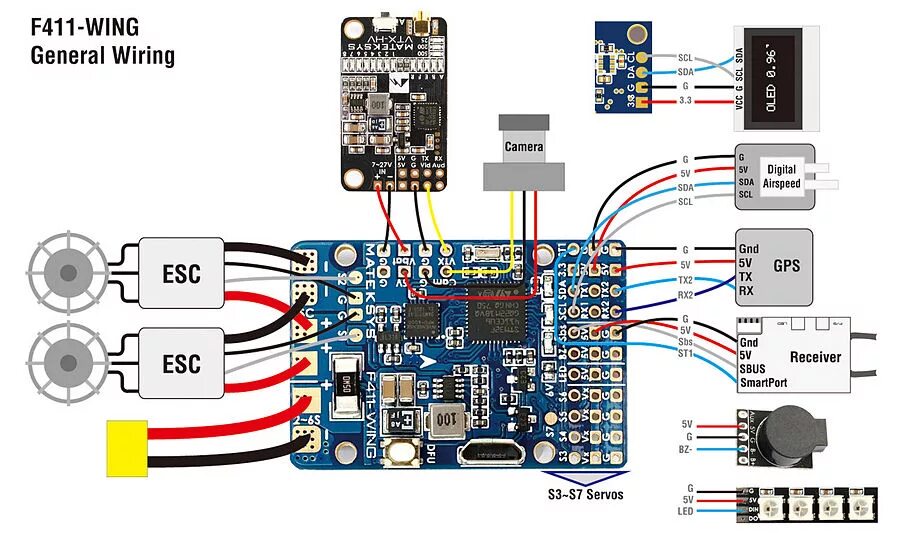 Matek F405-STD Betaflight STM32F405 Контроллер полета STM32F405 Встроенный инвер