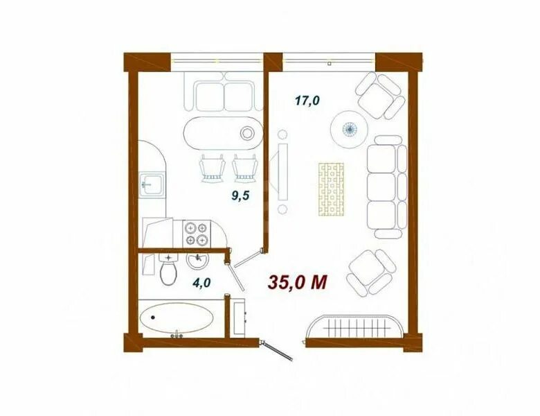 Flat 35 m² :: Behance