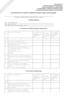 Состояние условий и охраны труда