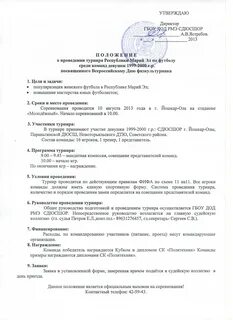 Положение игровой программы