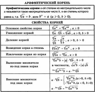 Как складывать корни с разными показателями