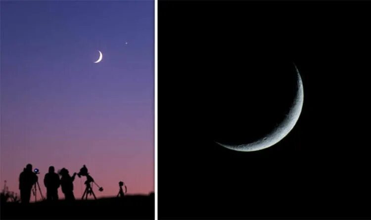 Новолуние. Ночь новолуния. Небо Луна Рамадан.