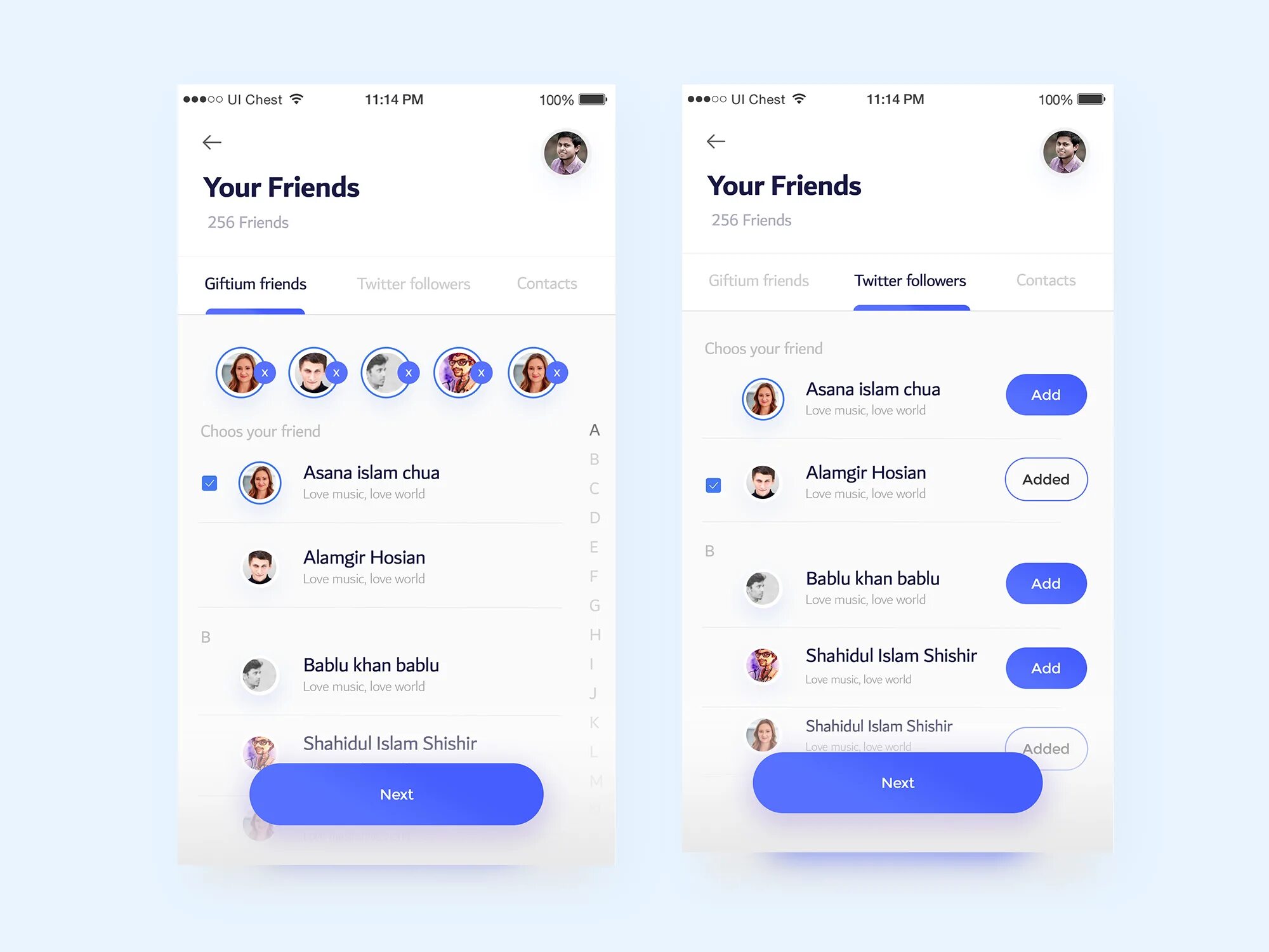 Friend list перевод. Add ui. ui friendly.