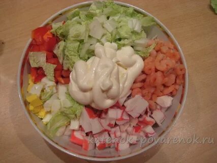Салат креветки крабовым мясом