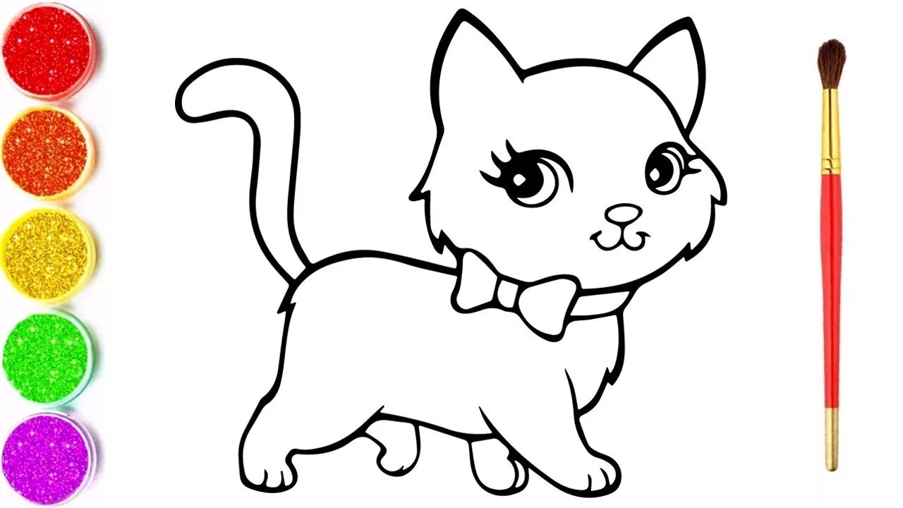 Glitter Cat Coloring Book for Kids - YouTube