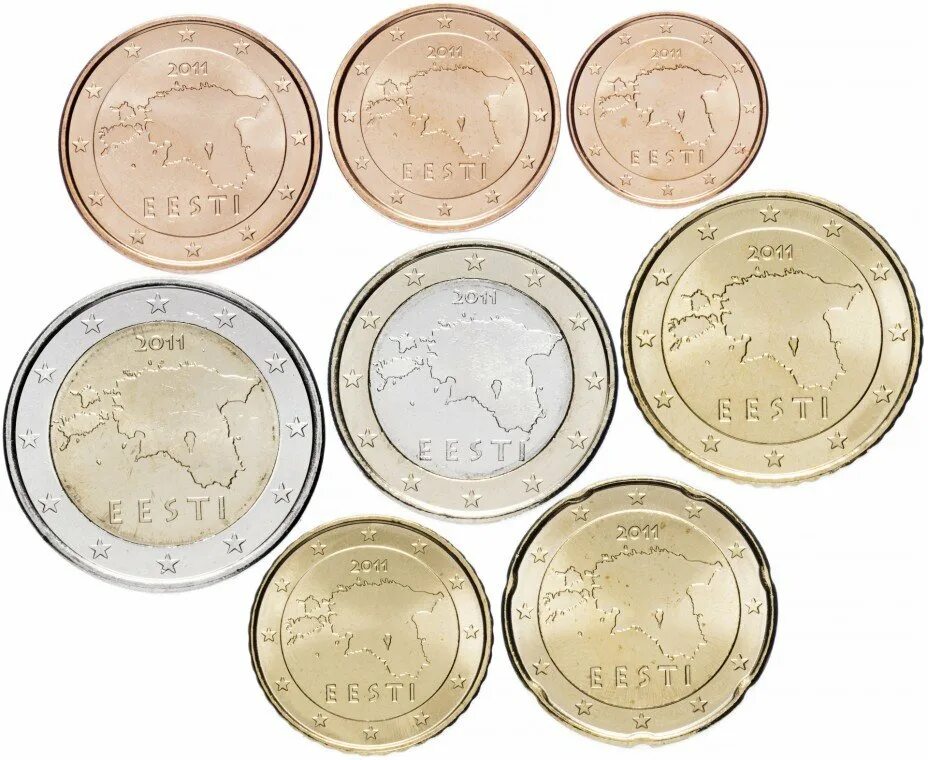 Сколько стоят монеты евро. Монеты евро Эстония. 2 Евро монеты Эстонии 2023. 1 Евро Эстония. Наборы монеты евро Эстонии.
