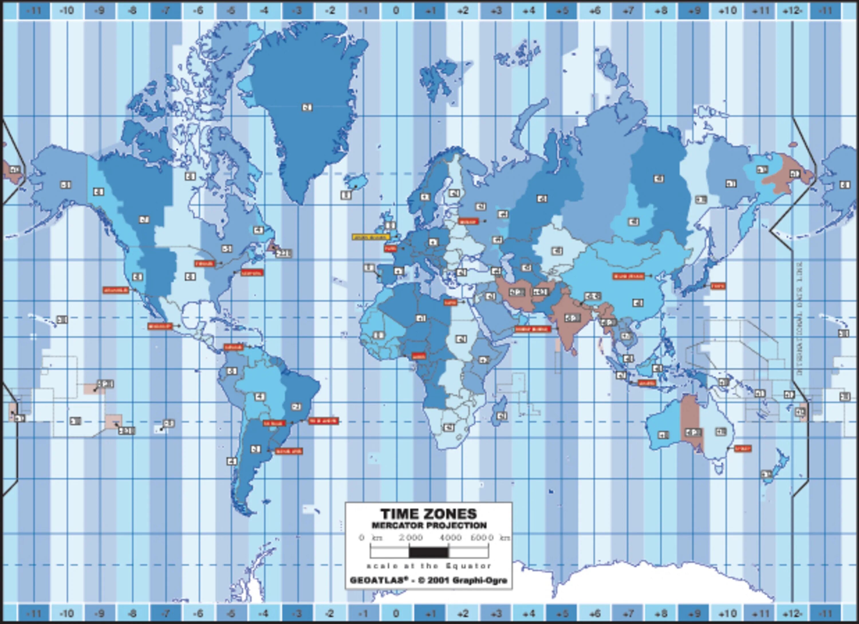 Часовые пояса земли на карте. Мировое время на карте.