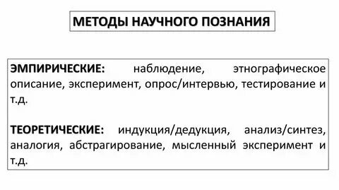 Пример метода познания анализ