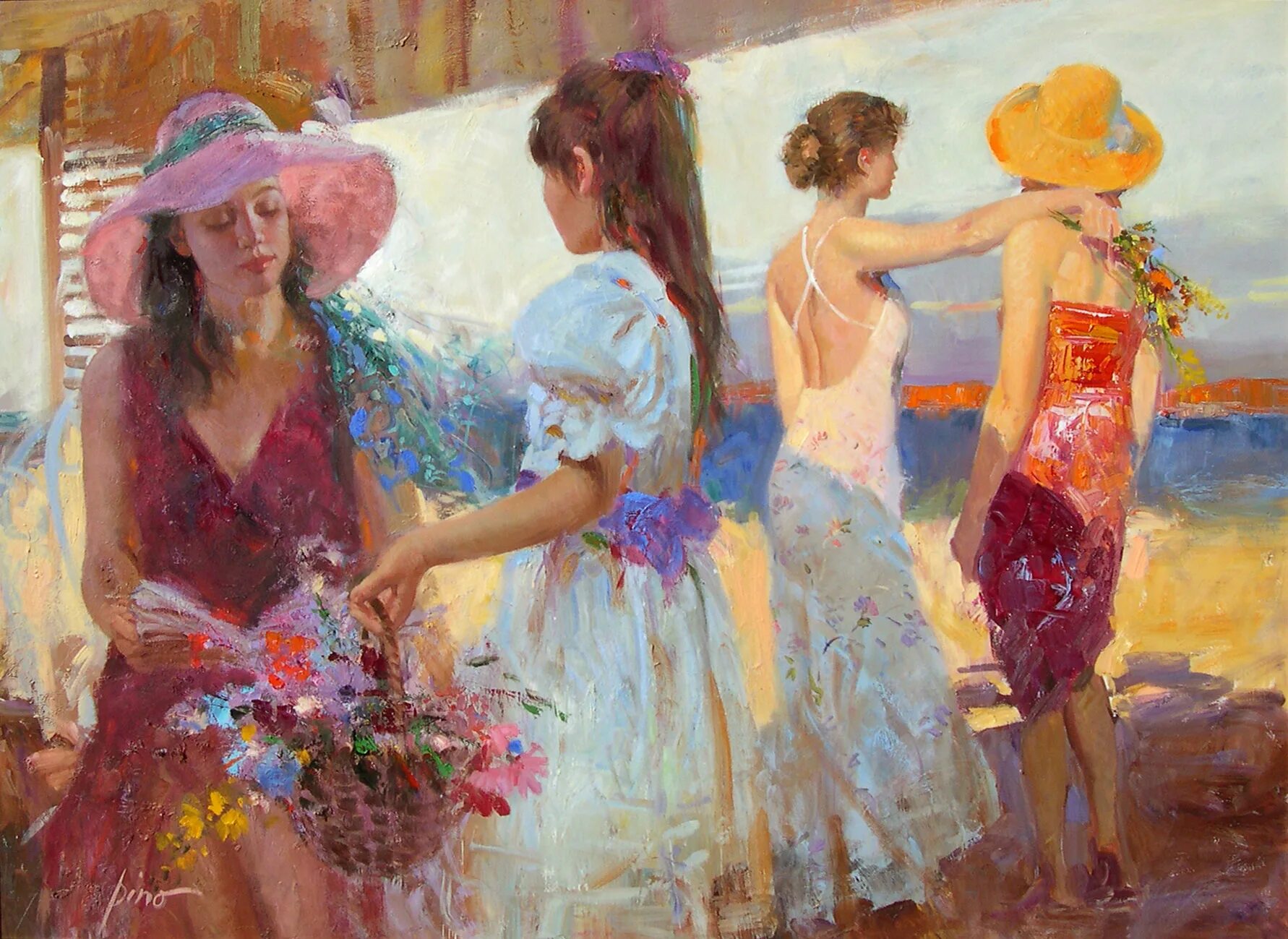 Пино Даени. Джузеппе Данжелико (Пино Даени). Художник Pino Daeni. Художник Пино Даени картины. Artists detail