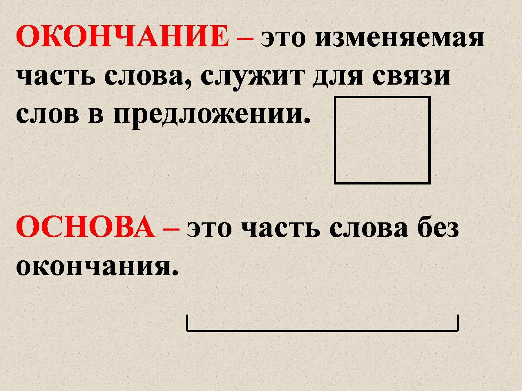 Определение окончания 3 класс