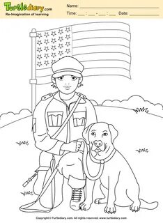 Soldier with Dog Coloring Sheet Coloring sheets, Veterans day coloring page, Dog