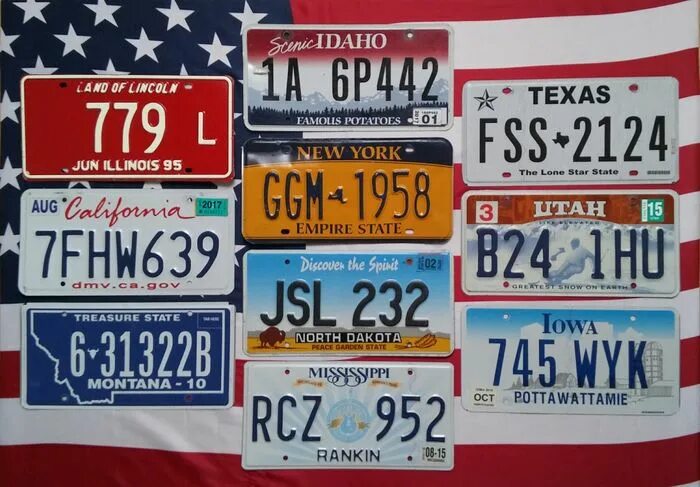 Американский номерной знак. Американские номера машин. Номерные знаки США по Штатам. Прямоугольные американские номера.
