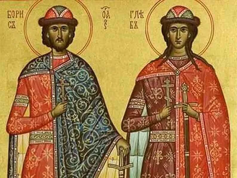 1 русские святые. Икона благоверных князей Бориса и Глеба.