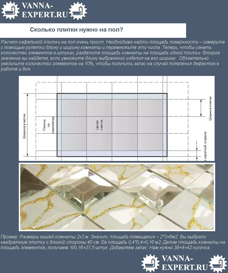 Посчитать плитку для стен калькулятор