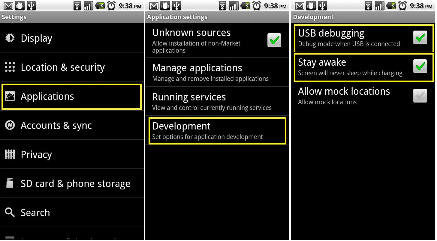 Development setting