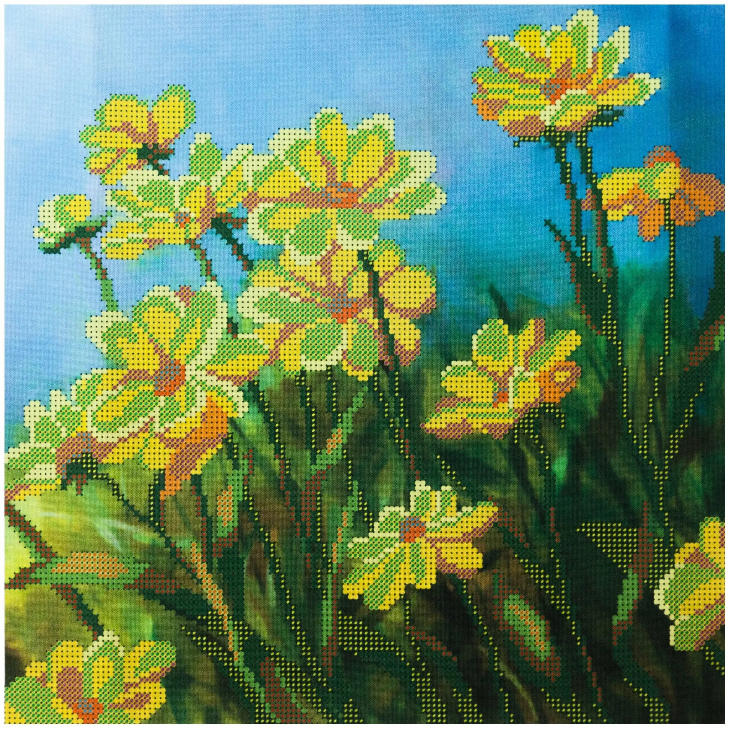 Вышивка крестом ромашки в поле. Вышивка из бисера. Вышивка бисером. Канва для бисера. Вышивка бисером букеты цветов.