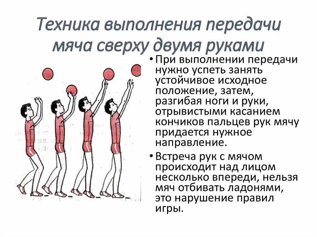 Техника выполнения нижней передачи мяча