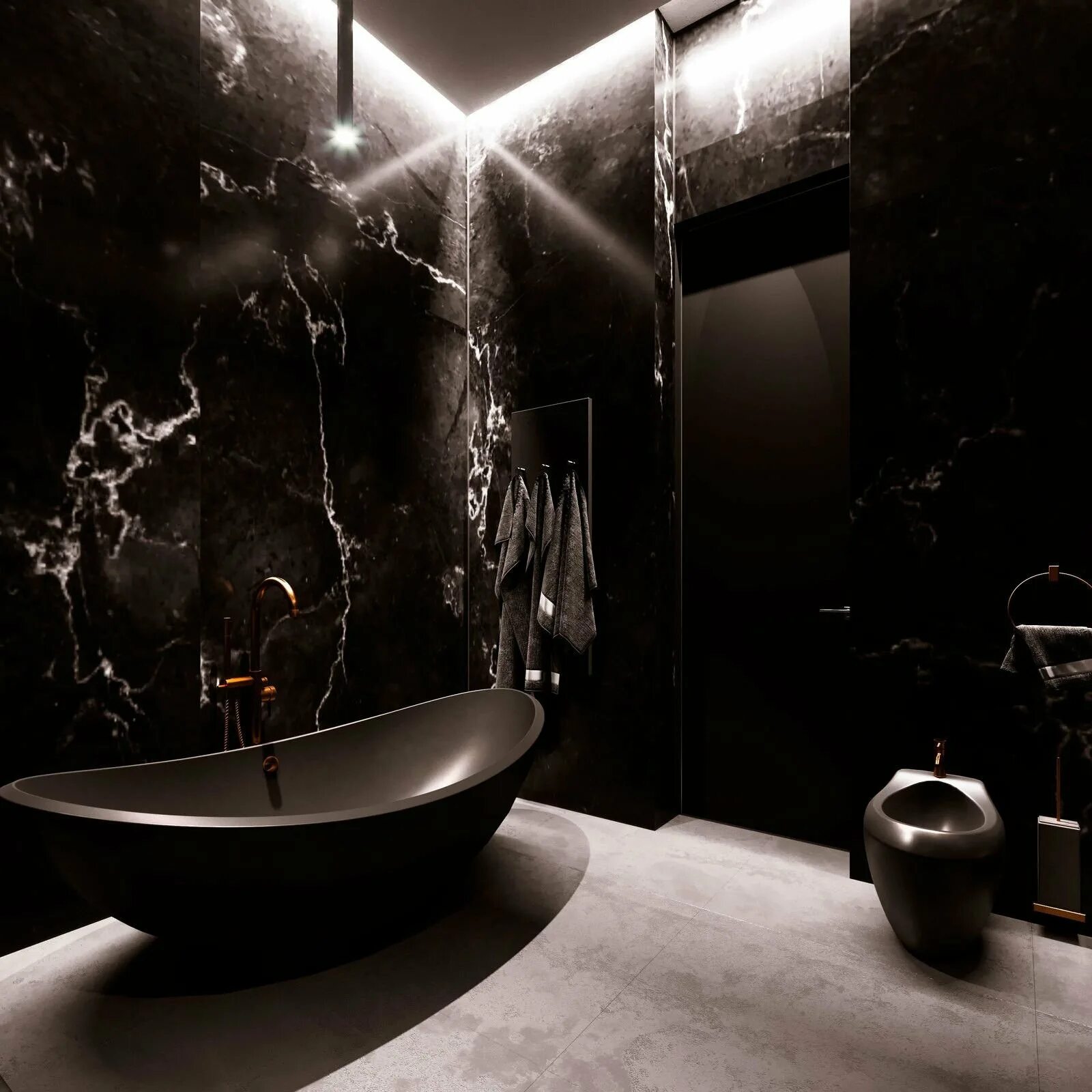 Черная ванна. Ванная в темных тонах. Ванная в черном цвете. Темный интерьер ванной комнаты. Ванная комната темного цвета