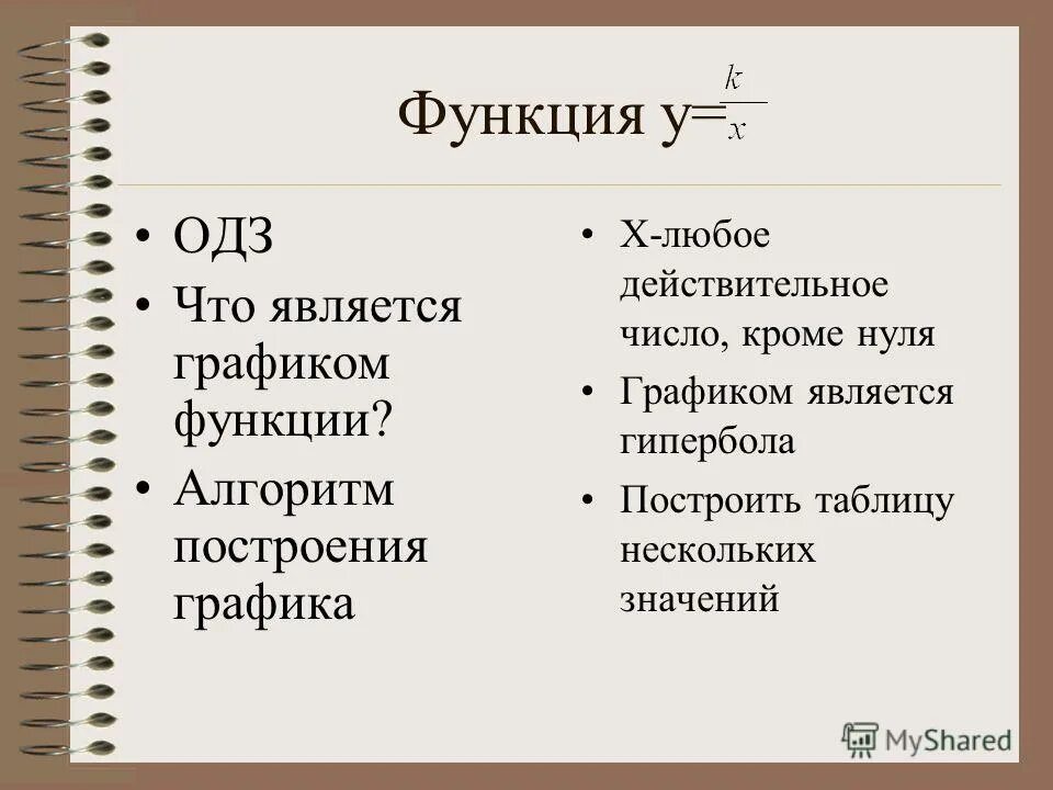 Определения гротеск гипербола сравнение. Алгоритм построения Графика гиперболы. Область допустимых значений. ОДЗ гиперболы.