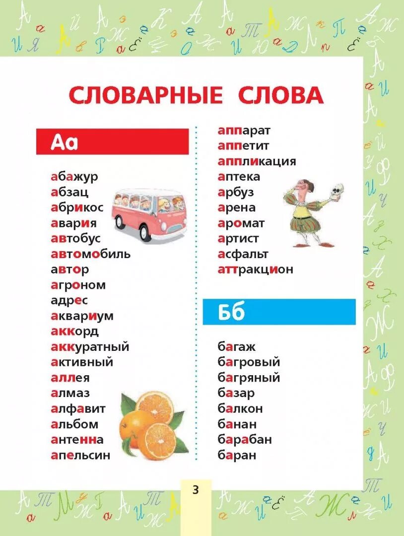 Словарные слова. Слово. Словарные слова на букву а. "Буквы и слова". Существительные слова на букву b