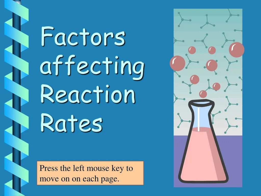 Factors affecting the Reaction rate. Factors affecting the rate of a Chemical Reaction. Effect concentration rate of Reaction. Temperature Factor the Reaction rate. Pressing rate