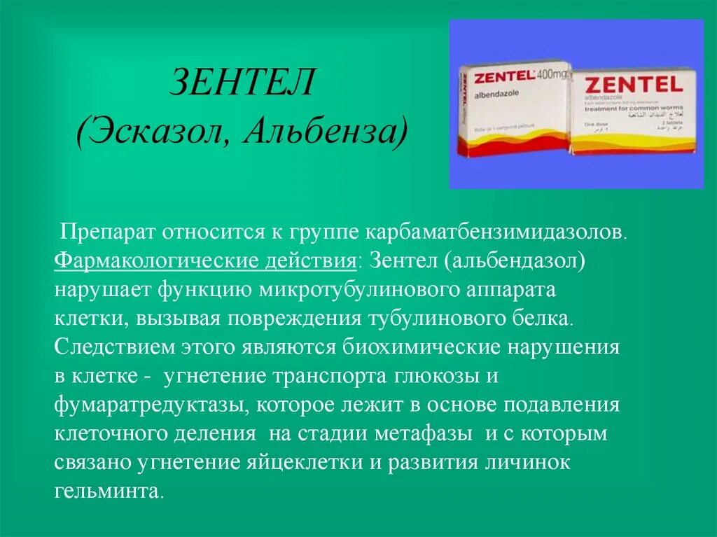 Препараты относящие к группе. Механизм действия альбендазола. Зентел препарат. Альбендазол спектр действия. Альбендазол механизм действия фармакология.