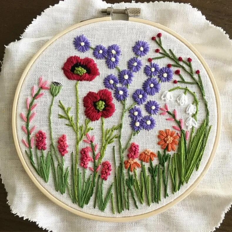 Вышивка broderie Stitch. Эмбройдери ручная вышивка. Микровышивка гладью. Вышивка цветок. Вышить красивые цветы