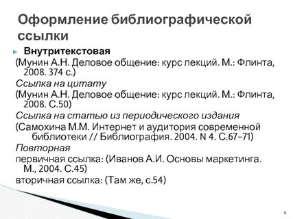 Оформление библиографических ссылок