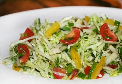 Салат с капустой перцем и огурцом