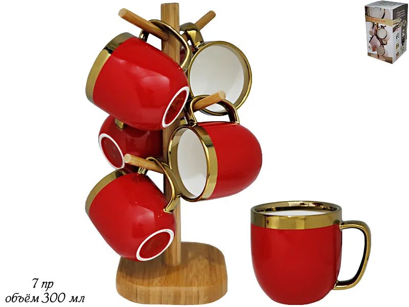 набор чашек 24641 lr 7пр на мет/подст 390мл (х6). набор кружек на подставке 6. набор кружек 250 мл "зефир", 4 шт, на металлической подставке. набор кружек на подставке 6. кружки на деревянной подставке.