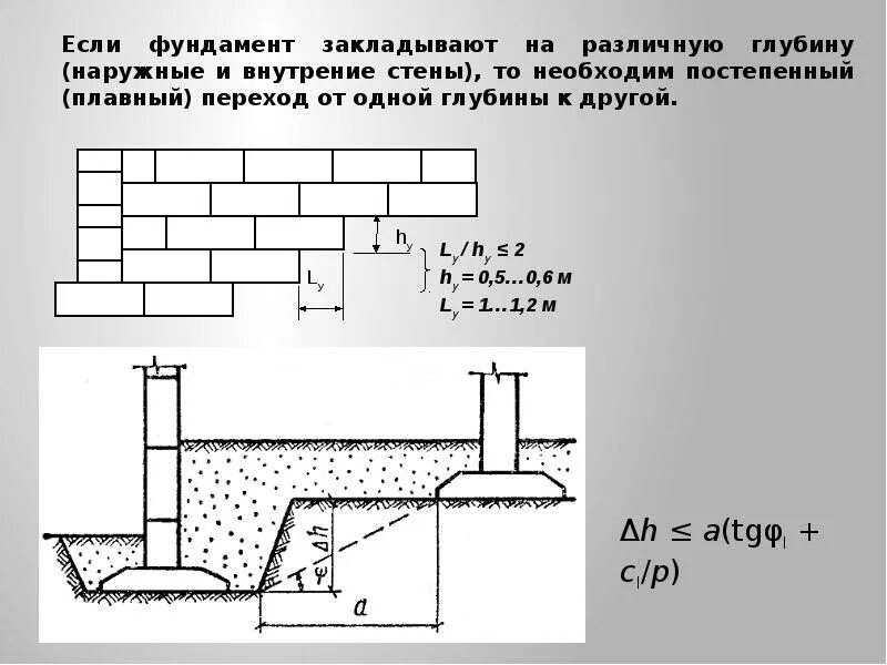 Какая допускается разность высот между