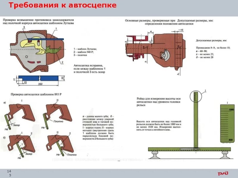 Высота автосцепки пассажирского вагона и грузового. Требования ПТЭ К автосцепке са-3. Допуски автосцепки са-3. Неисправности автосцепного устройства Локомотива. Требования ПТЭ К автосцепному устройству са 3.