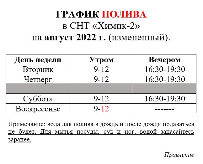 График полива в СНТ. СНТ Химик график полива. График полива воды СНТ. График полива СНТ Машстрой.