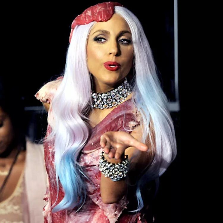Леди гага на звонок. Леди Гага. Мясное платье леди Гаги. Леди Гага платье из мяса.