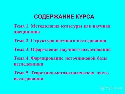 Тема курса