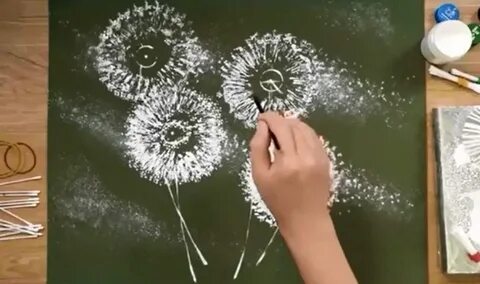 Рисование одуванчик нетрадиционная техника