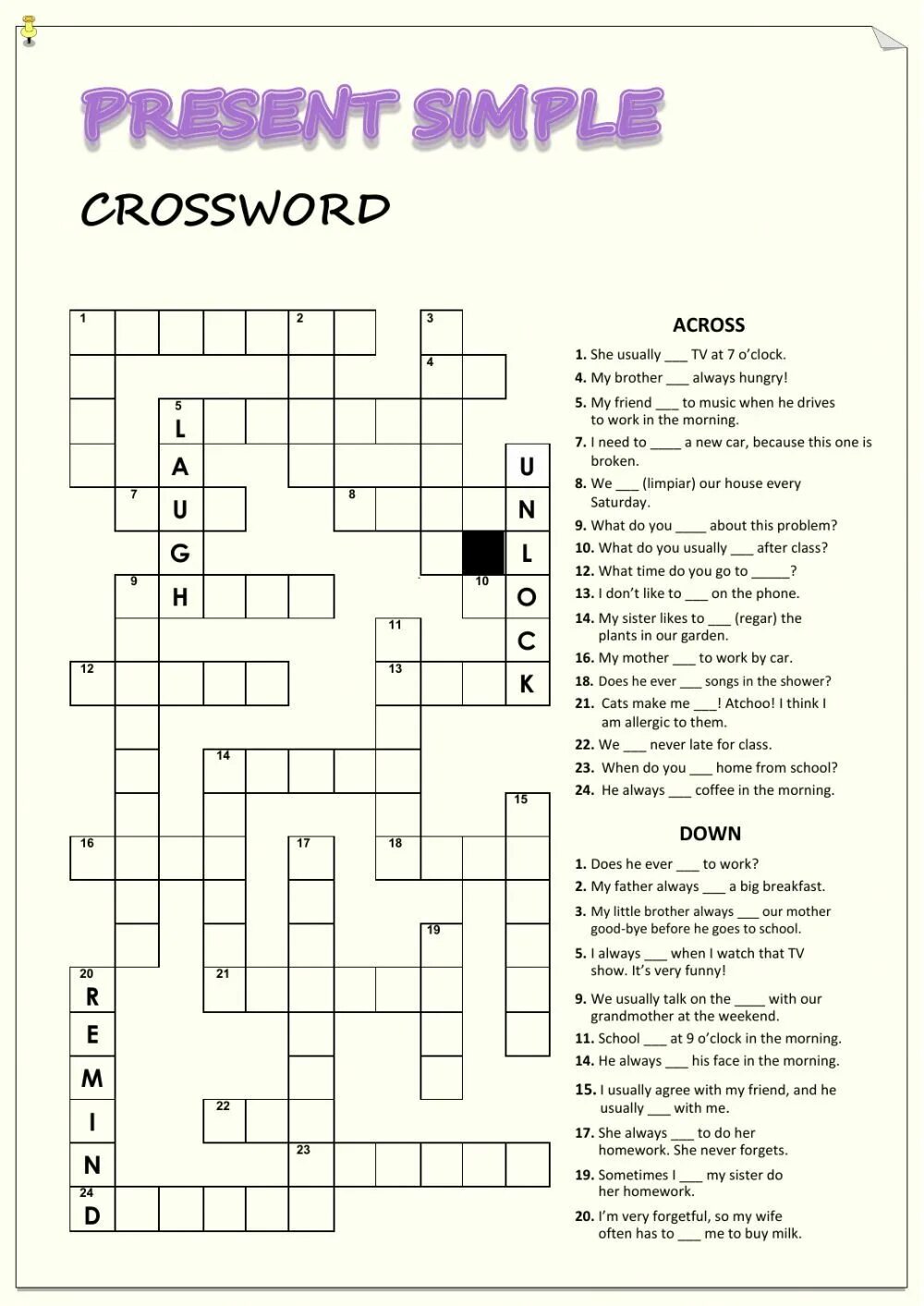 Simpler crossword